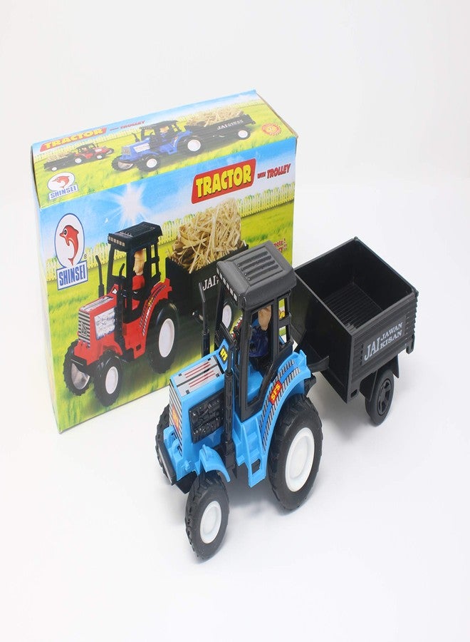Shinsei Tractor with Trolley Blue - 3 Years and Up - Image 5